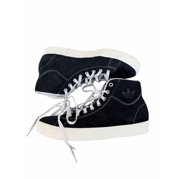 Adidas Stan Smith CS Mid Sneakers Size 9.5 Leather Upper Lace Up Black - Picture 5 of 9